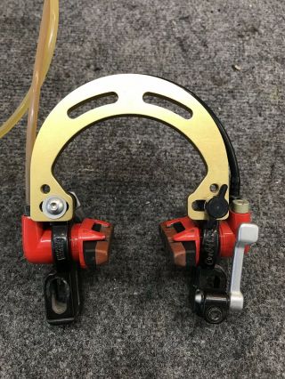 Magura HS22 Evolution Hydraulic Brakes Retro Vintage Red With Gold 3