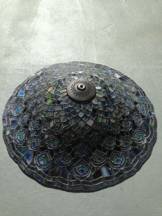 Vintage Stained Glass Quoizel Collectibles Tiffany Ceiling Lighting Shade 22 