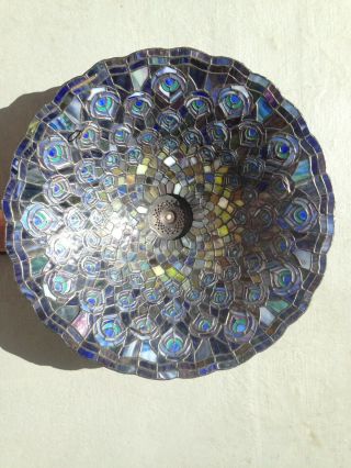 Vintage Stained Glass Quoizel Collectibles Tiffany Ceiling Lighting Shade 22 