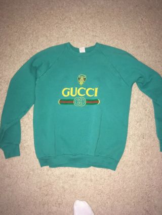 Vtg Rare 80s 90s Gucci Crewneck Sweater Bootleg