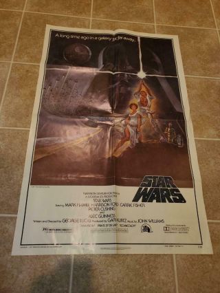 Vintage 1977 Star Wars One Sheet Style A Movie Poster 77/121