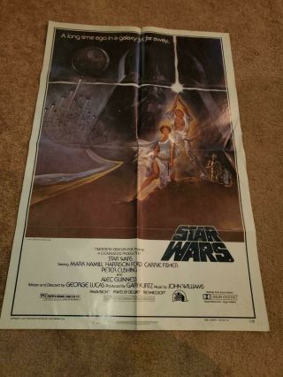 VINTAGE 1977 STAR WARS ONE SHEET STYLE A MOVIE POSTER 77/121 6