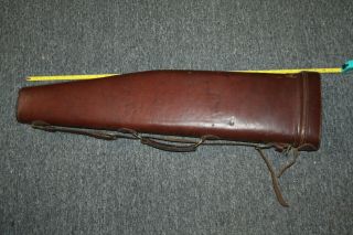 Vintage Red Head Leather Leg O Mutton Gun Case Winchester 1897 97 30 " Barrel