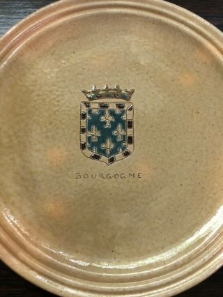 Vintage French Ceramic Plates 8 Cerenne Vallauris Town Crests Provence Dauphine, 3