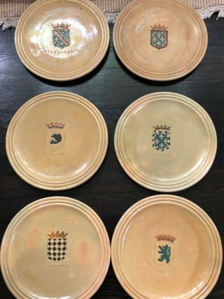 Vintage French Ceramic Plates 8 Cerenne Vallauris Town Crests Provence Dauphine, 5