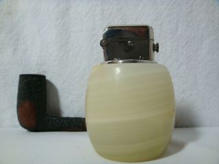Vintage 1940s Thorens Swiss Made Automatic Onyx Table Lighter Double Claw Marble 3