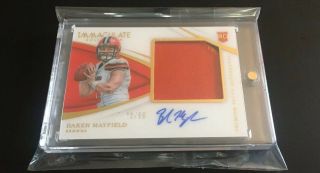 Baker Mayfield Immaculate Auto Patch Rc Sp 72/99 Rare