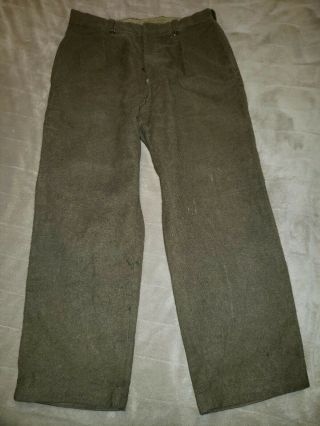 Vintage French Military Ww2 Armee 100 Wool Pants Veyrier Limoges 37