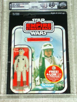 Vintage Star Wars 1982 Kenner Afa 80,  Rebel Commander Esb 47 Back Card Moc Unp