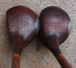 2 Antique Vintage Hillerich & Bradsby Grand Slam Hickory Wood Shaft Driver Spoon 3