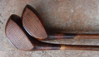 2 Antique Vintage Hillerich & Bradsby Grand Slam Hickory Wood Shaft Driver Spoon 4
