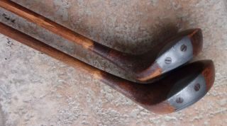 2 Antique Vintage Hillerich & Bradsby Grand Slam Hickory Wood Shaft Driver Spoon 5