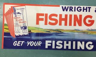 Big 1950s Wright And McGill Eagle Claw Hooks Store Display Fishing License 3