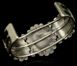 Navajo Vintage Very OLD PAWN Traditional CLUSTER Turquoise Sterling Bracelet 6