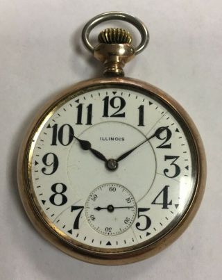 1915 Illinois A.  Lincoln 16s 21j Railroad Grade Of Pocket Watch Needs Mainspring