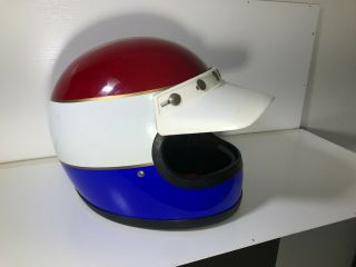 1978 SHOEI HONDALINE HAWK RED WHITE AND BLUE VINTAGE MEDIUM SIZE HELMET EXC 3