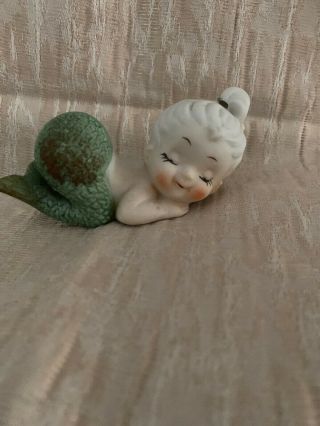 Adorable Bisque Vintage Sleeping Mermaid Figurine