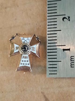 Sigma Chi Cross Badge - 10k Yellow Gold Fraternity Pin Vintage Greek Society 2