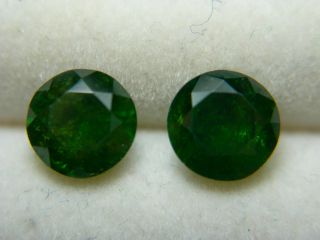 2 very rare Demantoid Garnets gem GREEN diamond cut Kerman Persia Persian 2