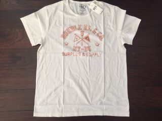 Rrl Ralph Lauren Vintage Inspired Cotton Jersey Graphic T Shirt - Xl