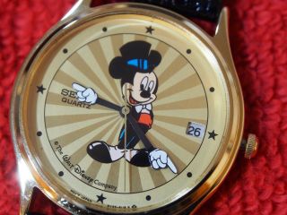 Vtg Disney Seiko Mickey Mouse Mr Hollywood Watch - Mens Sized