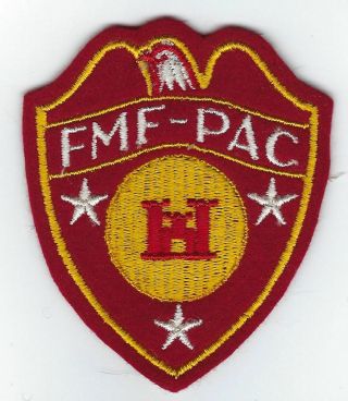 Usmc Fleet Marine Force Pacific Engineers Felt Patch Ww2 No Glow Ssi