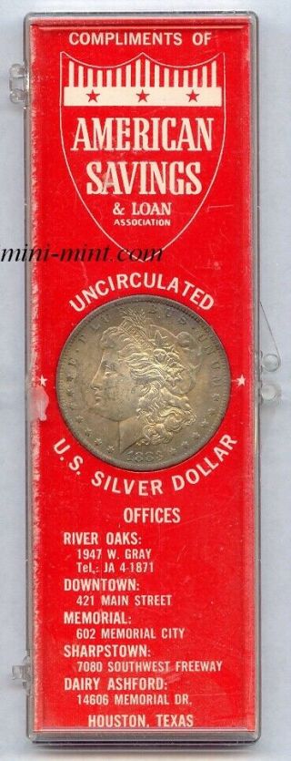 1883 - O United States $1 Morgan Silver Dollar American Savings Loan Vintage Case