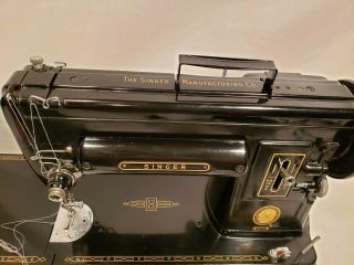 Vintage Black Singer 301A Sewing Machine NA 32362,  & Buttonholer 4