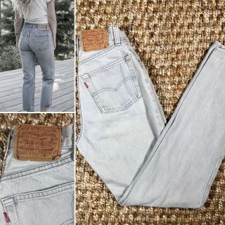 Vintage 70s Usa Made Levis 501 Jeans Small Size 24x30 (sz 7) High Waist Mom