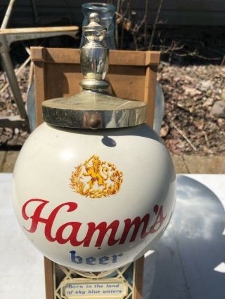 Hamms Wall 3D Blue Waters Red Canoe Vtg mirror Sign Bud Display Store Light Up 3