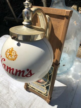 Hamms Wall 3D Blue Waters Red Canoe Vtg mirror Sign Bud Display Store Light Up 8