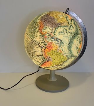 Vintage Lighted 1970 Scan Globe A/s Denmark 12” Ussr Light Up
