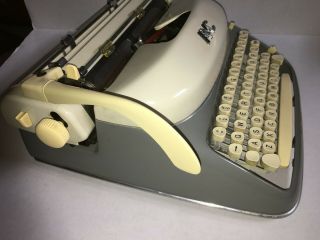, Vintage AMC,  (Alpina) Typewriter.  Made in Germany.  Grey and creme. 5
