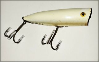 Rare Color Heddon 9540 Chugger Spook All White,  Clear Belly