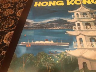 VINTAGE TRAVEL/ADVERTISING POSTER 1957 HONG KONG American president Lin 7