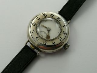 Vintage Ww1 1917 Solid Silver Half Hunter Officers Trench Watch Vgc