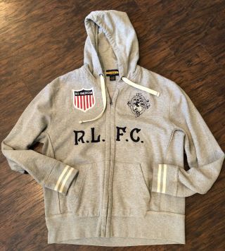 Vintage Ralph Lauren Rugby Rlfc Full Zip Hoodie Size Xl Patches All American