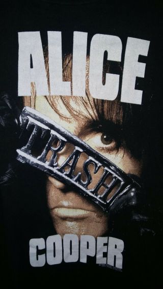 Vintage 1989 Alice Cooper Tour T - Shirt Size L 80s Trash Detroit