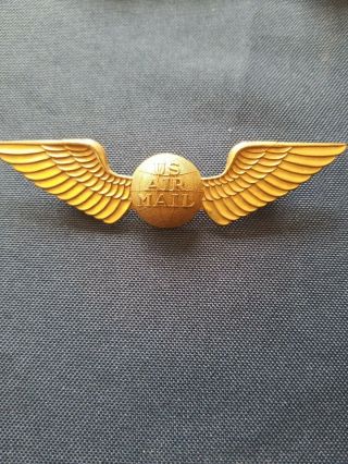 1960 Gold Color Pin Badge Us Air Mail Northwest Airlines Pilot 