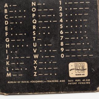 Vintage Wwii Bureau Of Naval Personnel International Morse Code Training Aid Usn