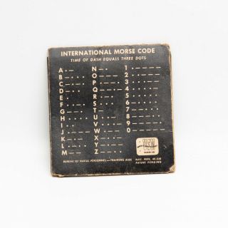 Vintage WWII Bureau of Naval Personnel International Morse Code Training Aid USN 2