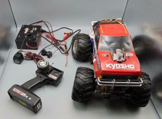 Vintage Kyosho Car Crusher Double Dare 4 X 4 Rc Truck With Remote 1:10 Scale.