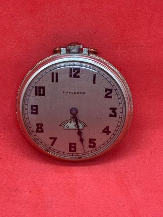 Antique 14k Gf 1929 Hamilton Pocket Watch Cal.  912 Jump Hour 12s 17j Runs Nr