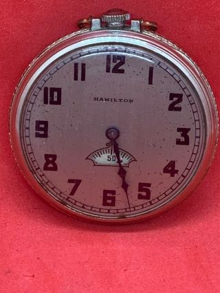 Antique 14K GF 1929 Hamilton Pocket Watch Cal.  912 jump hour 12S 17J Runs NR 2