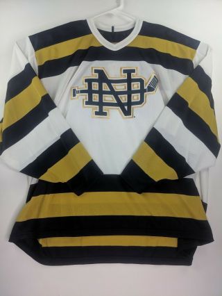 Notre Dame Vintage Hockey Jersey Patches Bauer Fighting Irish Size Large