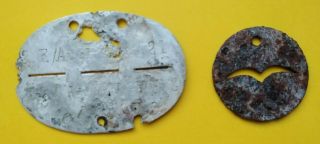 German Dogtag And Luftwaffe Weight Tag Ww2 Stalingrad Pitomnik Airfield