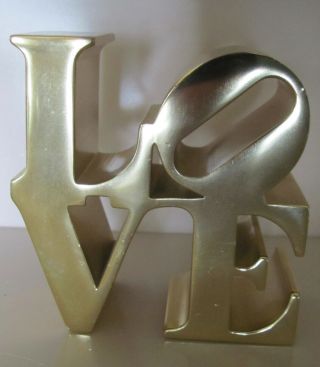 Vintage Robert Indiana Pop Art Love Sculpture Rare Gold
