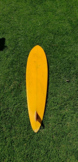 Vintage Hawaiian Surfboard Single fin Pipe style board 2