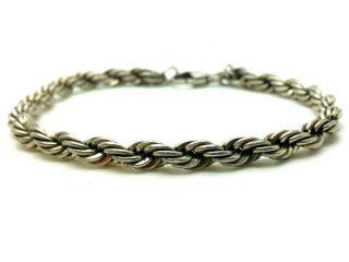Tiffany Rope Chain Vtg.  Sterling Silver 925 Bracelet 14g 7.  5  Bal394