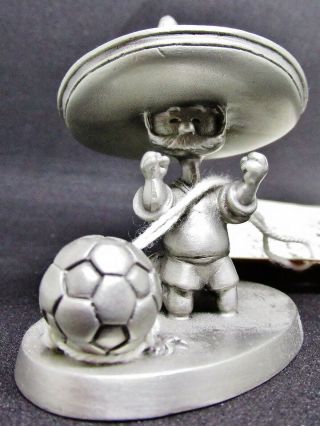 Vintage World Cup 1986 In Mexico Pique Mascot Pewter Figurine Rare Collectible